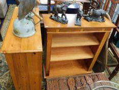 Two modern pine shelf units