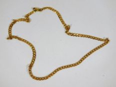 A 9ct gold curb chain 18in 9.1g