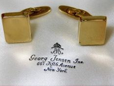 A rare pair of 1960's 18ct gold Georg Jensen cufflinks 12.1g with box