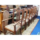 Eight Edwardian dining chairs including two carver