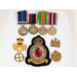 A set of RAF medals, one with Cyprus bar & badges