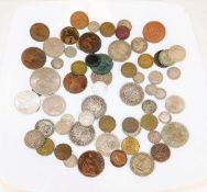 A quantity of mixed coinage including silver, some