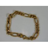 A 9ct gold link bracelet 9in long 11.5g