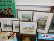 Three watercolours & two oils of local interest