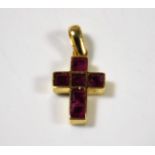 An 18ct gold pendant set with ruby 1.7g