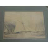 Two framed watercolours of yachting interest, some
