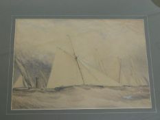 Two framed watercolours of yachting interest, some
