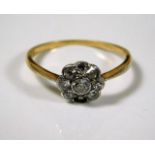 An 18ct Victorian daisy ring set with approx. 0.5c
