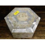 A 20thC. mother of pearl box 5.75in at widest poin