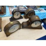 Four 20thC. mantle clocks a/f