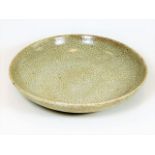 A Chinese crackle glaze dish 11in diameter. Proven