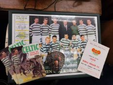 A framed poster of Celtic's 1967 European Cup winn