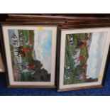 Four De Condamy framed hunting prints & a small qu