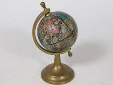 A small brass mounted globe