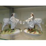 A pair of Staffordshire figurative cattle ornament