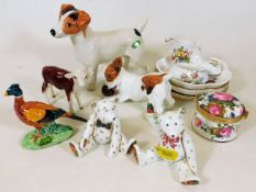 Two Royal Crown Derby bears, Beswick animals & oth