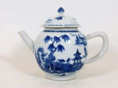 An 18thC. Chinese blue & white porcelain teapot 5.