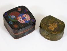 A Japanese cloisonne box twinned with another with