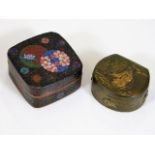 A Japanese cloisonne box twinned with another with