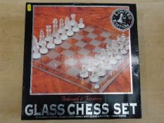 A boxed glass chess set