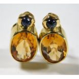A pair of 18ct gold ladies designer earrings by Gr