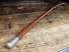 A French silver topped riding crop