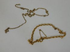 A small 9ct gold necklace & bracelet 4g
