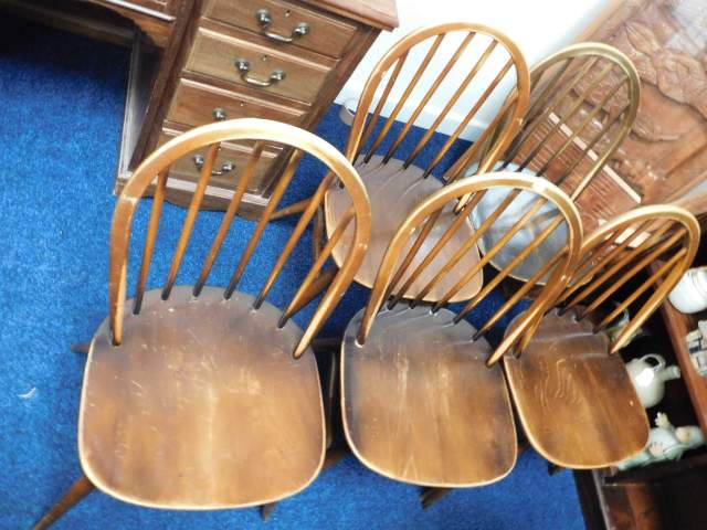 Five 1960's Ercol dining chairs