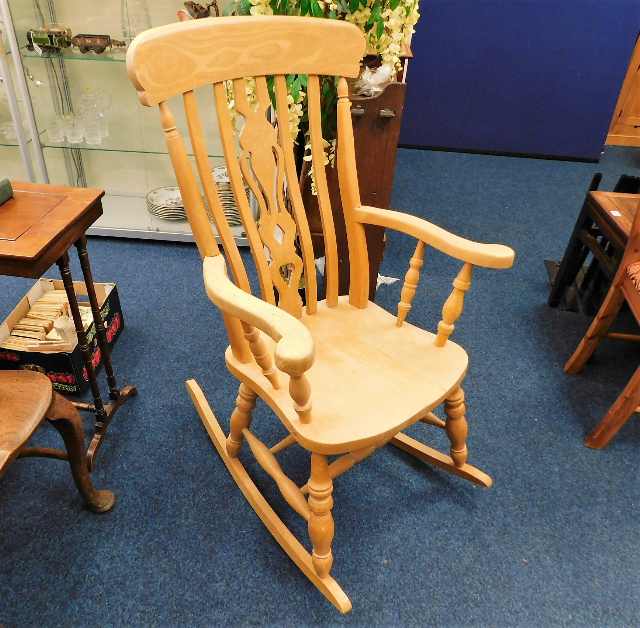 A beech rocking chair