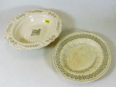 Two 18thC. English creamware dishes approx. 9.5in