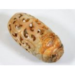 A Chinese carved hardstone scent cone 2.25in, some