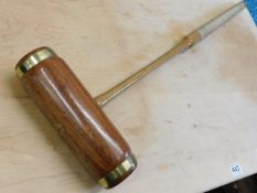 A Jacques croquet club with brass bound ends