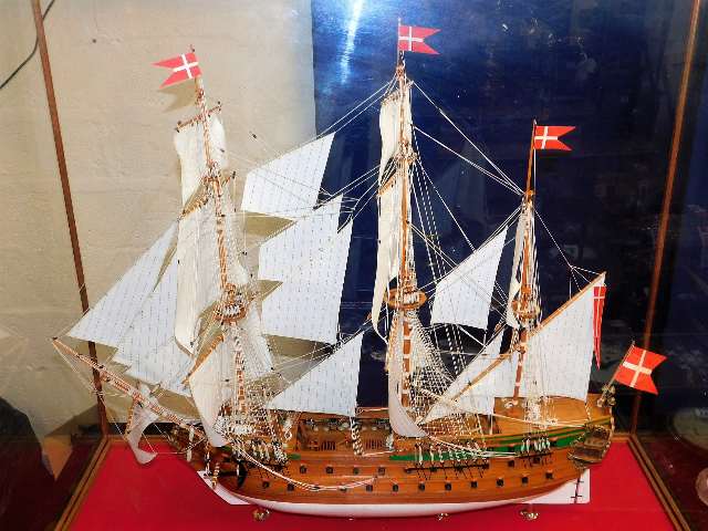 A very large cased model of Norwegian battleship N