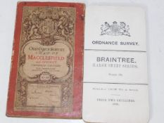 Two ordnance survey maps, Macclesfield & Braintree