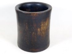 A large Chinese bamboo brush pot 8.375in high x 7.