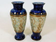 A pair of Doulton stoneware vases 6.5in