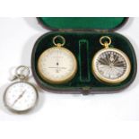 A cased Negretti & Zambra barometer & compass set,