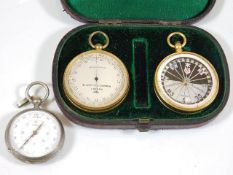 A cased Negretti & Zambra barometer & compass set,