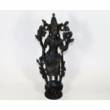 A Chinese bronze deity 13.25in high. Provenance: b