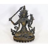 A Chinese deity 11in high x 9in wide 2.55kg. Provenance: bought from Northern country house auction