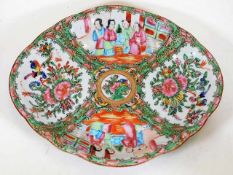 A 19thC. Chinese Cantonese famille rose oval dish