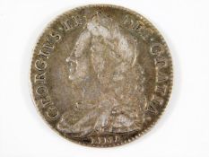 A George II Lima silver half crown dated 1746, som