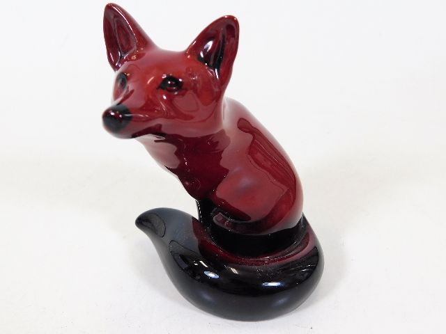 A Royal Doulton flambe ware fox 4.5in