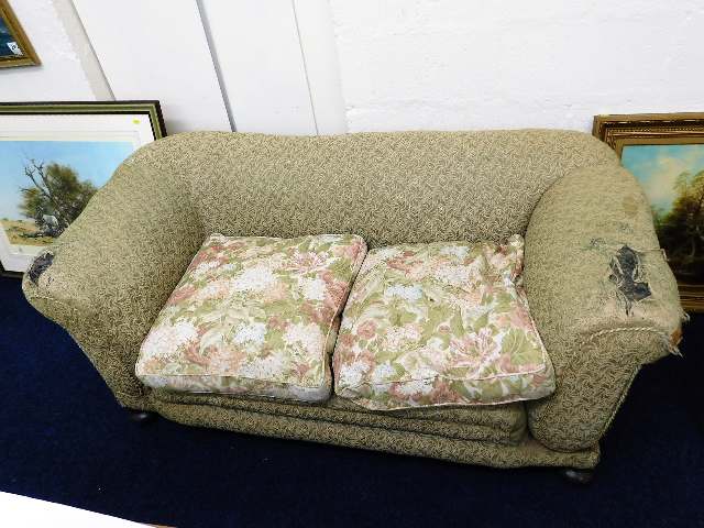 A 19thC. two seater drop down sofa