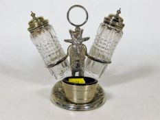 A silver plated novelty condiment set with goat