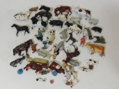 A quantity of lead farm animals, some a/f