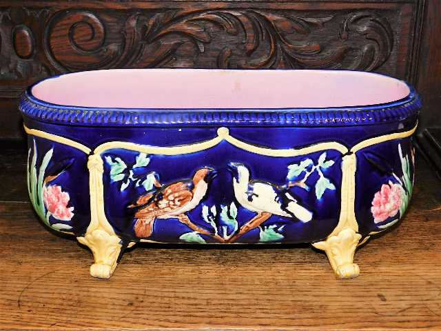 A 19thC. Joseph Holdcroft style majolica planter w