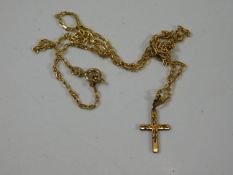 A 9ct gold chain & cross 3.1g