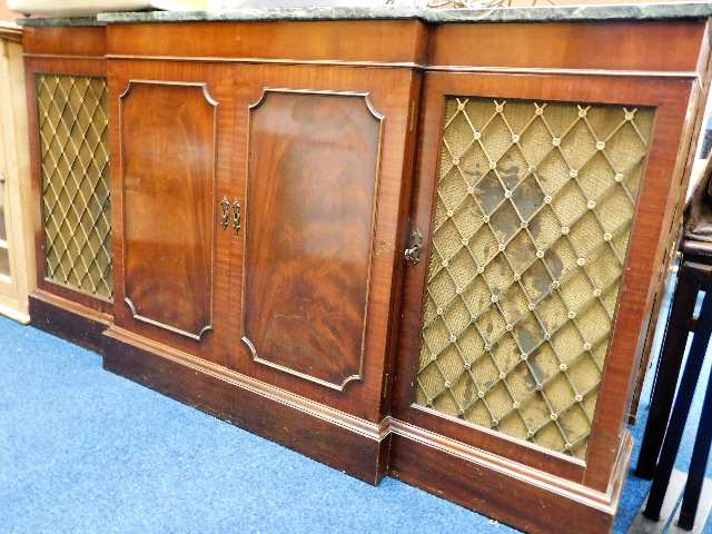 A Regency style sideboard with marble top