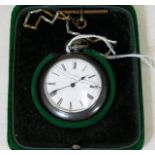 A silver pocket watch & case